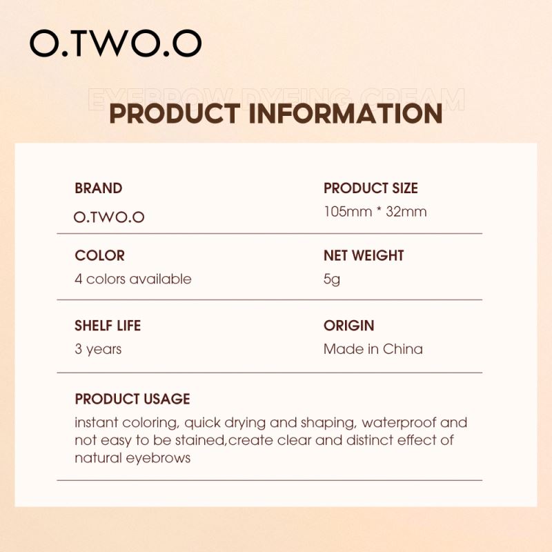 O.Two.O Natural Shaping Dying Eyebrow Cream