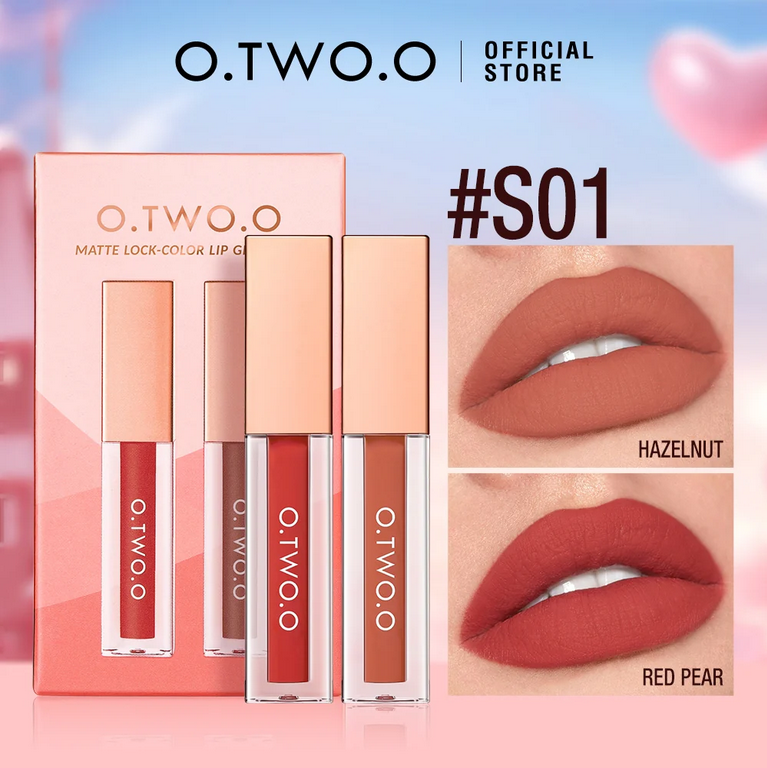 O.Two.O Matte Lock Color Lip Glaze Set
